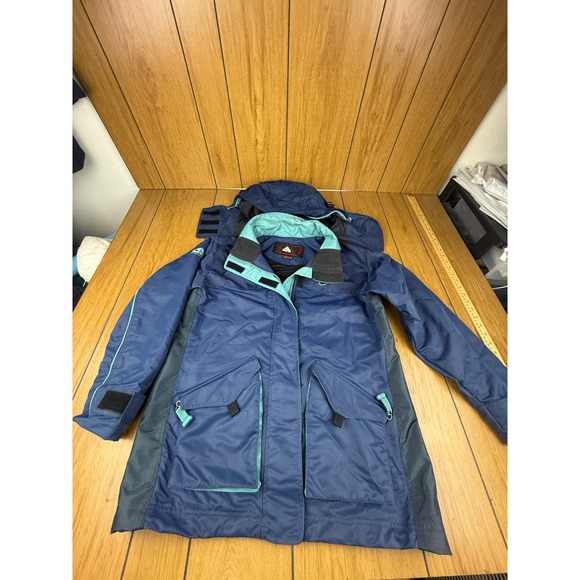 VTG Nike ACG All Conditions Gear Blue Hooded Rain Coat Jacket Women's‎ M - Picture 1 of 16